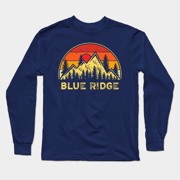 Vintage Blue Ridge Georgia GA Mountains Hiking Souvenir Long Sleeve T-Shirt by kalponik